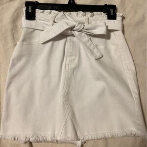 SO white denim skirt